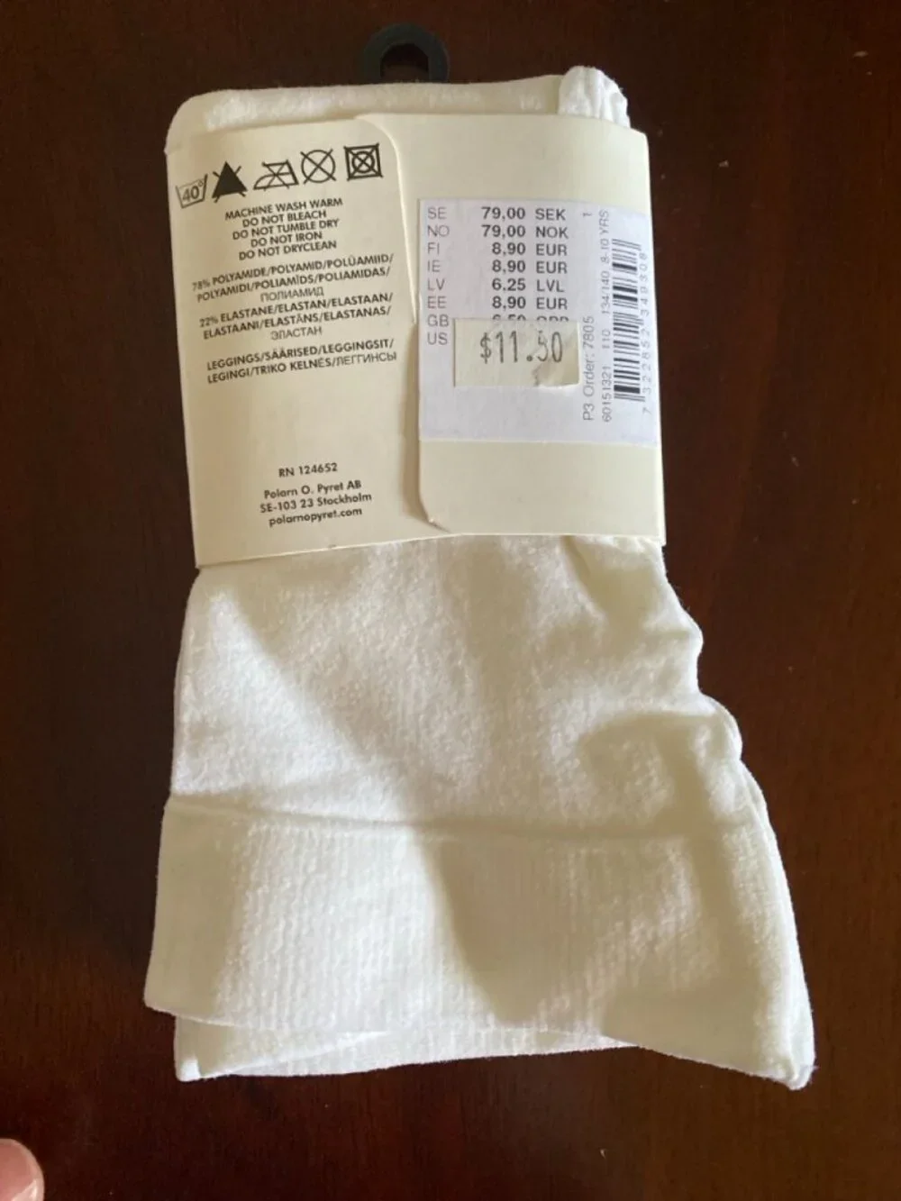 Polarn O. Pyret White Leggins Size 8-10 Years